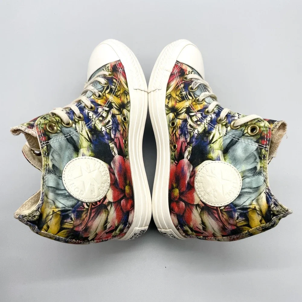Converse Chuck Taylor All Star Lux Floral Womens 9 Hidden Wedge Sneaker Boho - Picture 10 of 11